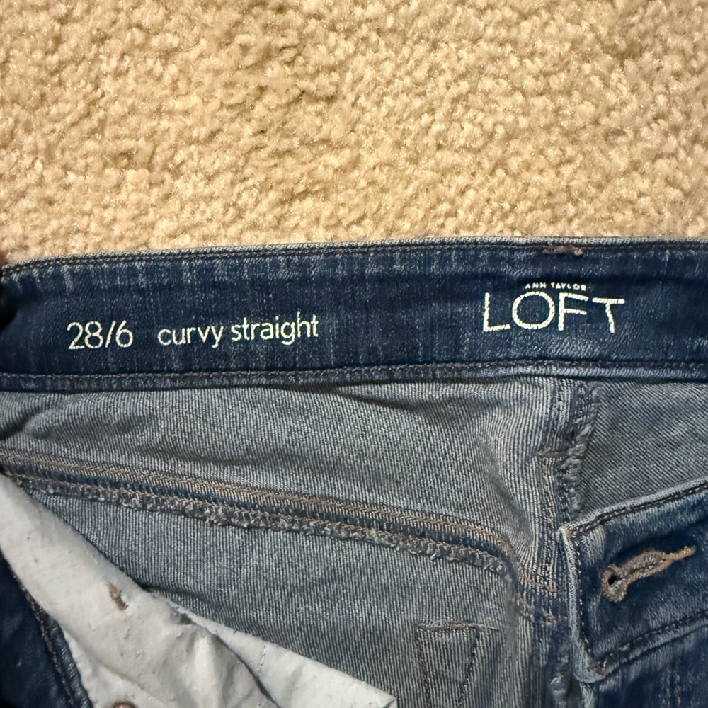 LOFT Women's Straight Leg Blue Jeans - Picture 2 of 3